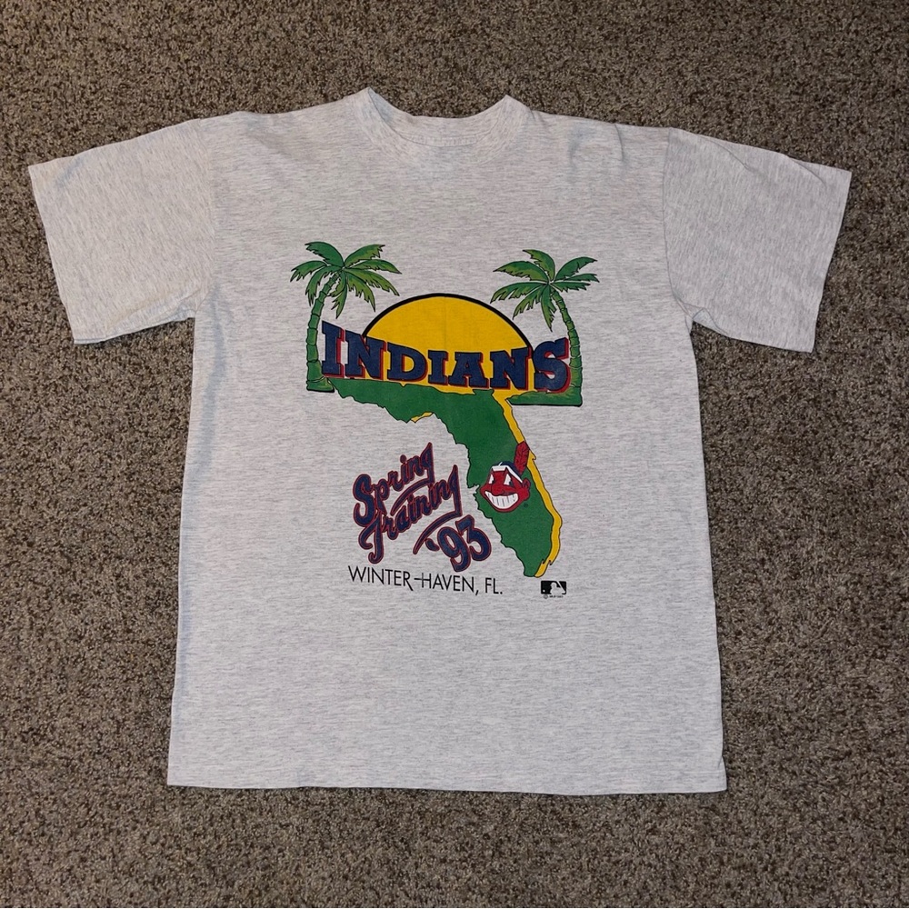 Vintage 1993 Cleveland Indians Spring Trading Winter Haven T-Shirt Size Large